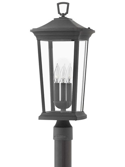 Bromley Outdoor Post/Pier Mount Lantern in Museum Black.